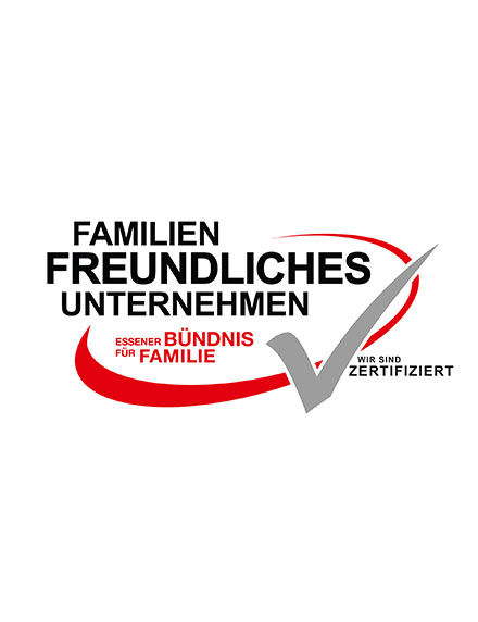 Zertifikat "Familienfreundliches Unternehmen, Essener Buendnis fuer Familie. Wir sind zertifiziert."