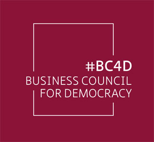 Das Bild zeigt das Logo der Business Council for Democracy (BC4D) 