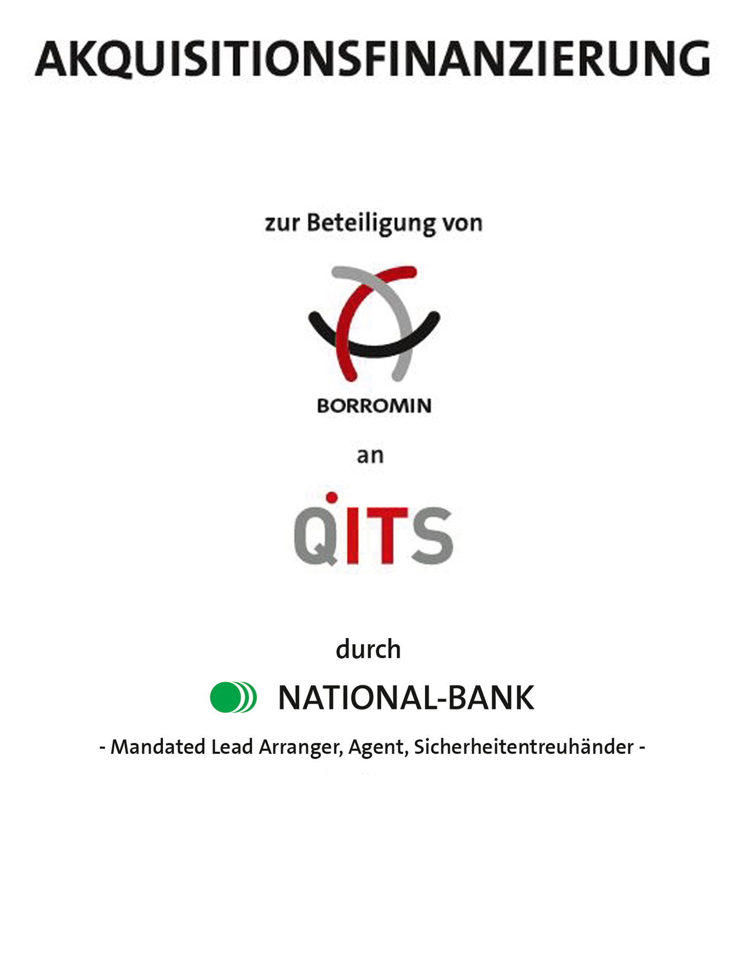 Referenzen fuer Akquisitionsfinanzierung Borromin mit Firmenlogos